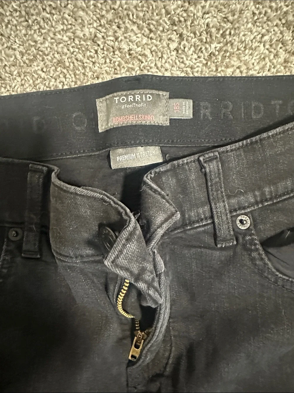 torrid Black Skinny Jeans with Knee Distress